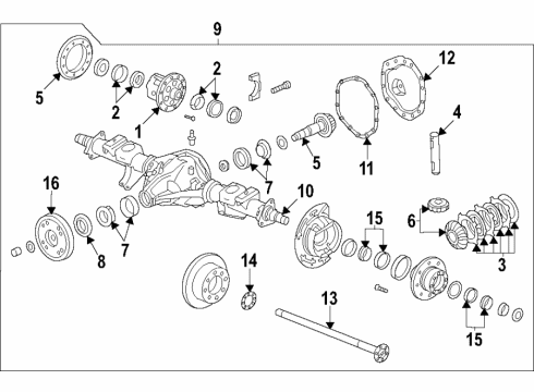 2021 Chevy Silverado 2500 HD Rear Axle, Differential, Propeller Shaft Diagram