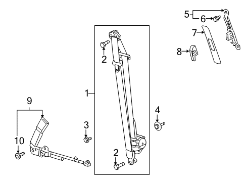 2009 Saturn Vue Front Seat Belts Diagram