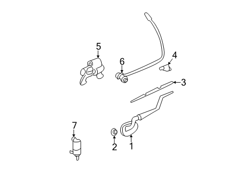 2006 Chevy Trailblazer EXT Rear Wiper Components Diagram