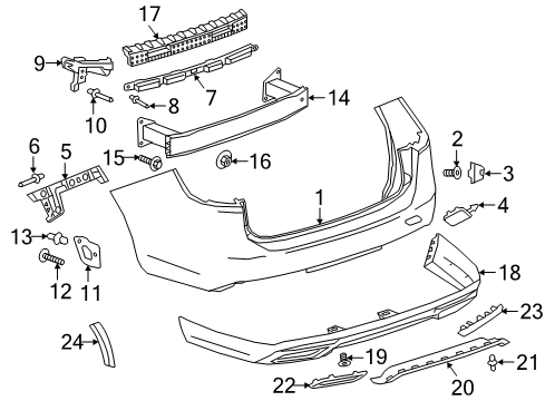 2020 Buick Regal TourX Rear Bumper Diagram