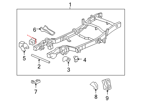 2005 Chevy Suburban 2500 Frame & Components Diagram