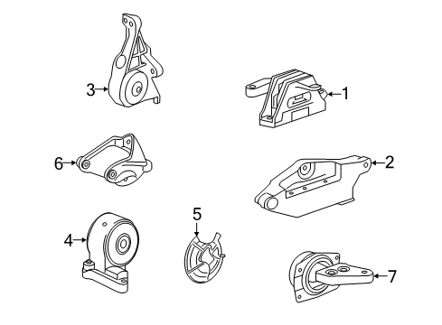 2016 Cadillac XTS Front Trans Mount Diagram for 23153499