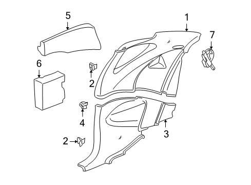 2004 Oldsmobile Alero Interior Trim - Quarter Panels Diagram
