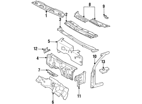 1993 Cadillac Fleetwood Support Brace, Passenger Side Diagram for 10142956