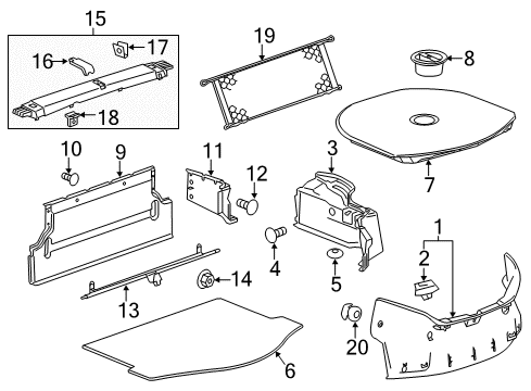 2014 Chevy Camaro Interior Trim - Rear Body Diagram