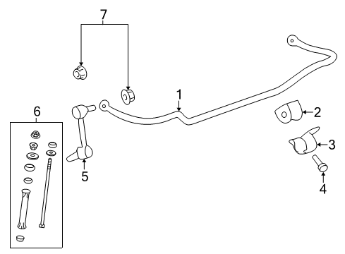 2017 Chevy SS Rear Suspension Components, Lower Control Arm, Upper Control Arm, Stabilizer Bar Diagram