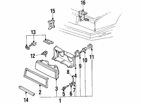 1990 Cadillac Eldorado Bulbs Diagram
