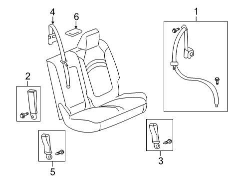 2012 Buick Enclave Second Row Seat Belts Diagram