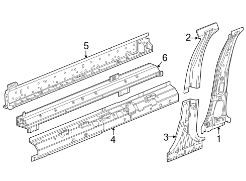2023 Cadillac LYRIQ Center Pillar & Rocker Diagram