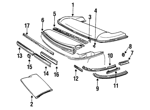 1992 Chevy Cavalier Belt Molding, Rear Driver Side Diagram for 12391795