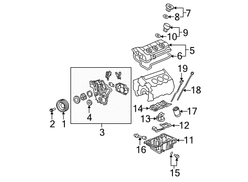2005 Buick LaCrosse Engine Parts, Mounts, Cylinder Head & Valves, Camshaft & Timing, Oil Pan, Oil Pump, Crankshaft & Bearings, Pistons, Rings & Bearings, Variable Valve Timing Diagram