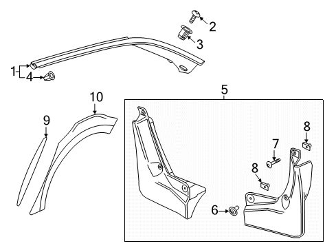 2020 Buick Regal TourX Exterior Trim - Quarter Panel Diagram