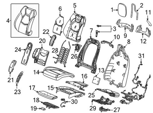 2022 Cadillac CT4 Adjust Handle, Front Diagram for 84766720