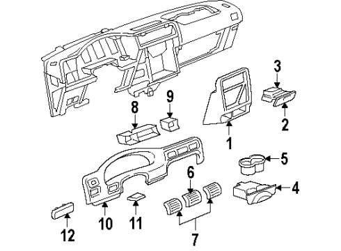 2000 Oldsmobile Silhouette Cluster & Switches, Instrument Panel Diagram