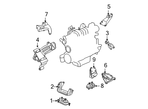 2007 Pontiac Grand Prix Engine & Trans Mounting Diagram