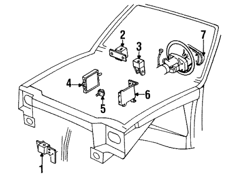 1994 Oldsmobile Cutlass Cruiser Air Bag Components Diagram
