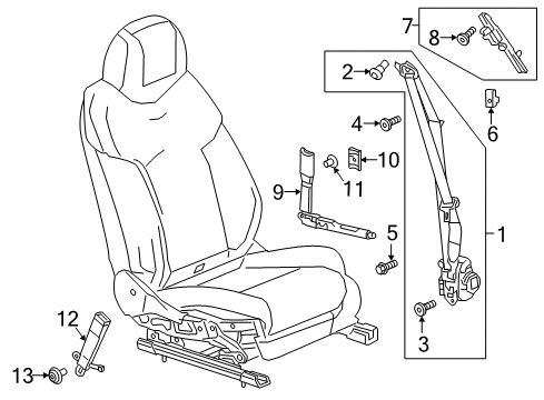 2016 Cadillac CT6 Tensioner Cap, Jet Black, Front Diagram for 84324904
