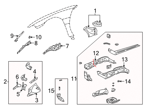 2005 Buick LeSabre Structural Components & Rails Diagram