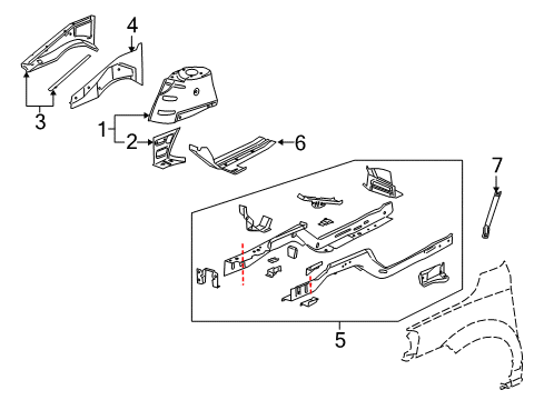2005 Saturn Relay Structural Components & Rails Diagram