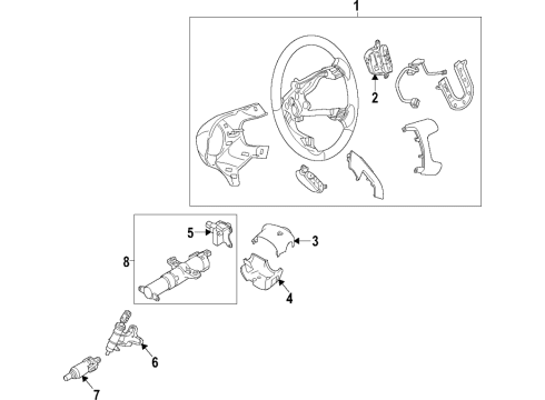 2022 Chevy Express 2500 Steering Column, Steering Wheel Diagram