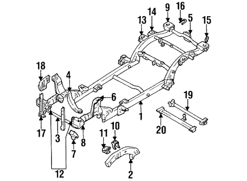 1998 Chevy Tracker Mount Bracket, Passenger Side Diagram for 30000328