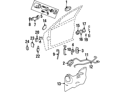 2003 Oldsmobile Aurora Door & Components Diagram