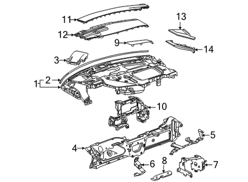 2022 Chevy Corvette Cluster & Switches, Instrument Panel Diagram