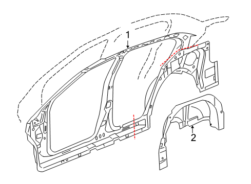2005 Chevy Cobalt Inner Structure - Quarter Panel Diagram