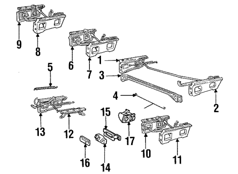 1990 Chevy K3500 Seat Track, Passenger Side Diagram for 15678250