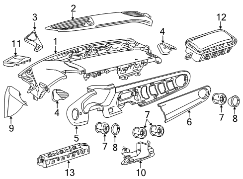 2022 Chevy Camaro Cluster & Switches, Instrument Panel Diagram 3 - Thumbnail