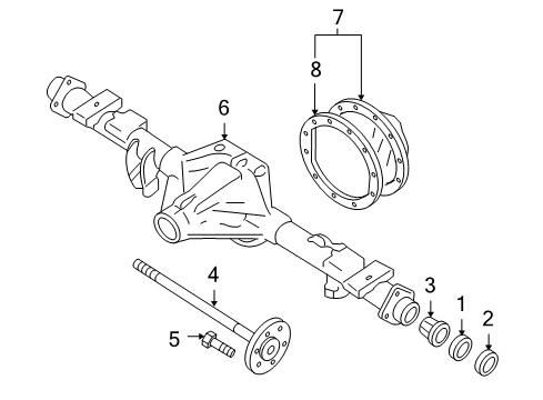 2012 Cadillac Escalade Axle Housing - Rear Diagram