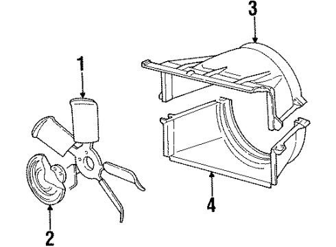 1990 GMC C3500 Cooling System, Radiator, Water Pump, Cooling Fan Diagram