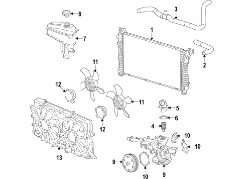 2019 Chevy Suburban Thermostat Housing Diagram for 12674639