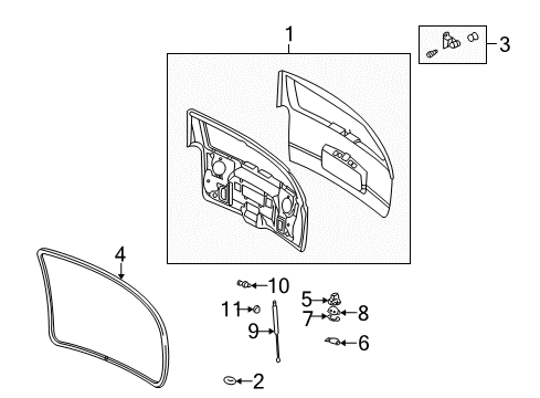 2007 Buick Rainier Gate & Hardware Diagram
