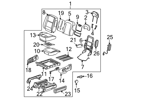 2005 Buick Terraza Front Seat Components Diagram