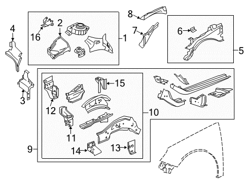 2017 Buick Regal Structural Components & Rails Diagram