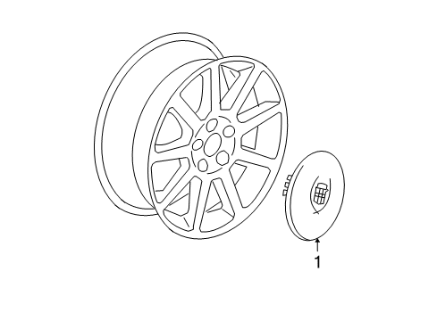 2011 Cadillac DTS Wheel Covers & Trim Diagram