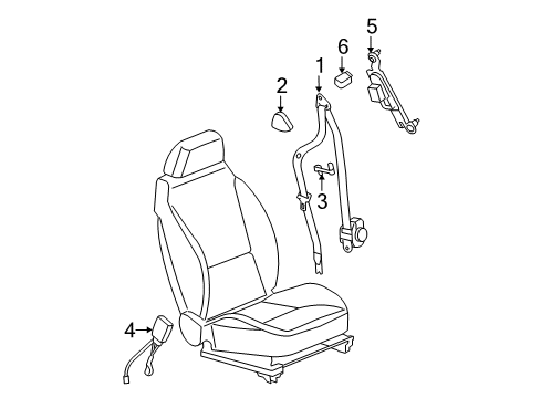 2008 Saturn Aura Seat Belt Diagram