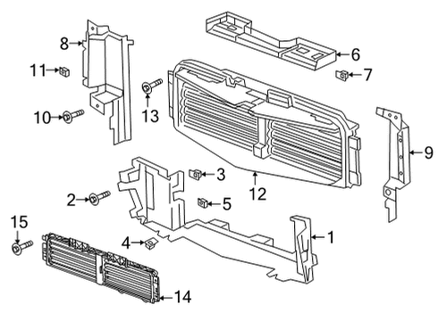 2023 Cadillac XT6 Radiator & Components Diagram 2 - Thumbnail