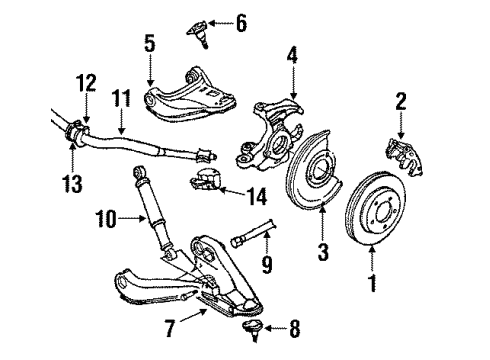 1990 GMC S15 Jimmy Front Brakes Diagram