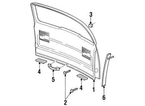 2000 Oldsmobile Silhouette Interior Trim - Lift Gate Diagram