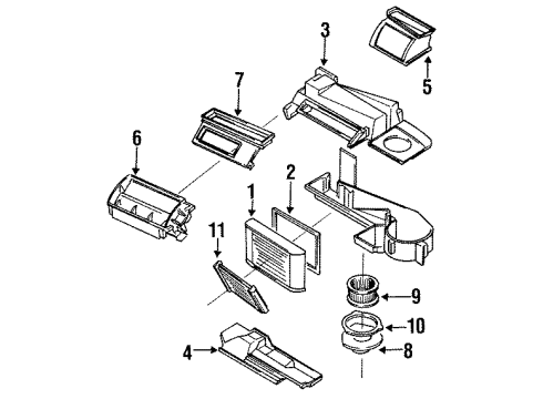 1994 Oldsmobile Cutlass Supreme A/C Evaporator & Heater Components Diagram