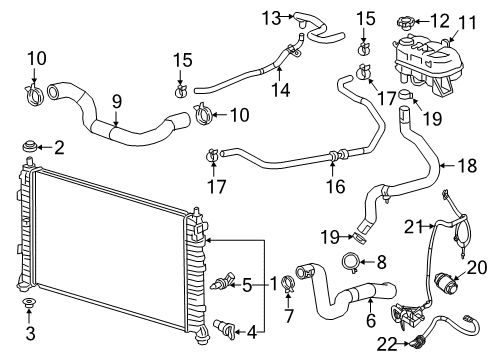 2023 Chevy Silverado 1500 Outlet Hose Diagram for 87832616