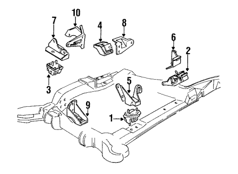 1985 Cadillac DeVille Mount Bracket Diagram for 25556226