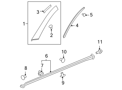 2006 Pontiac G6 Exterior Trim - Pillars, Rocker & Floor Diagram