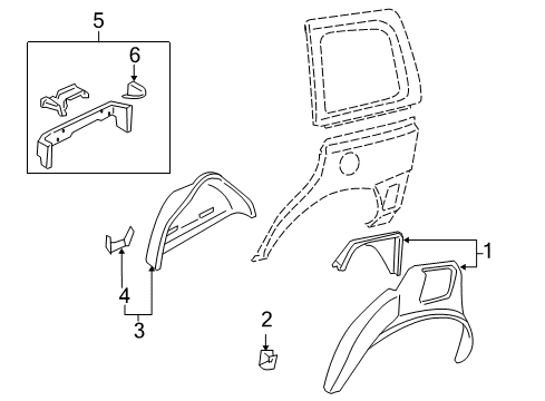 2005 Pontiac Montana Inner Structure - Side Panel Diagram 1 - Thumbnail