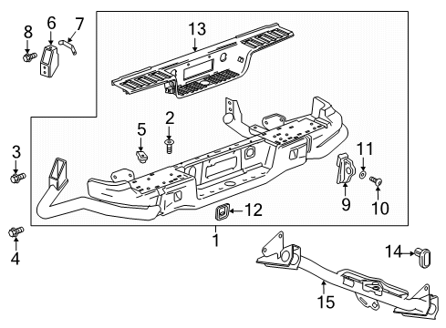 2021 Chevy Colorado Bumper & Components, Trailer Hitch Components Diagram