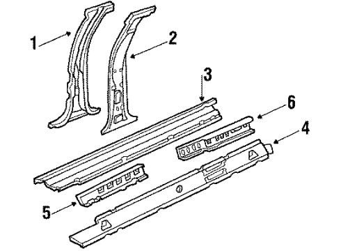 1989 Oldsmobile Delta 88 Pillar Panel, Passenger Side Diagram for 5974698