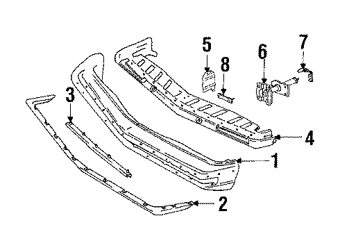 1986 Oldsmobile Calais Bumper Cover, Front Diagram for 22527219