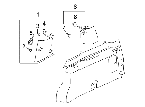 2005 Saturn Relay Interior Trim - Side Panel Diagram